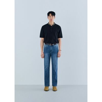 韩国代购GUESS男士直筒牛仔裤低腰中蓝多尺码休闲男裤MQ2D6092