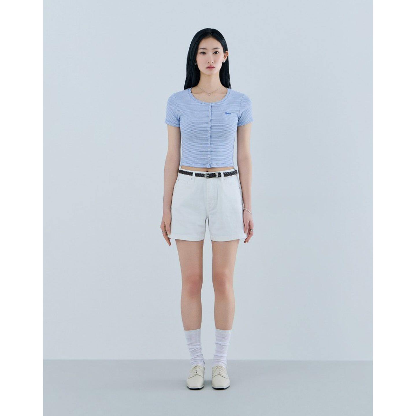 GUESS女夏棉质微弹牛仔热裤