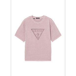 T恤MQ2K9420 半宽松复古圆领三角印花短袖 韩国代购 26夏GUESS男士