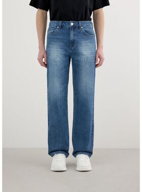 韩国代购26春GUESS男士通勤日常靛蓝水洗宽松休闲牛仔裤MQ1D6033