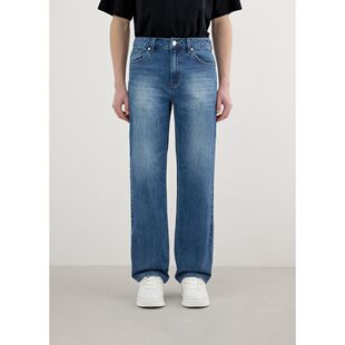 MQ1D6033 通勤日常靛蓝水洗宽松休闲牛仔裤 韩国代购 26春GUESS男士