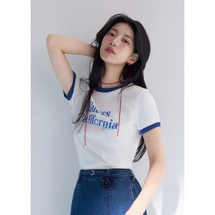 海洋图形MQ2K7436 T恤棉质透气韩版 韩国代购 GUESS男女短袖