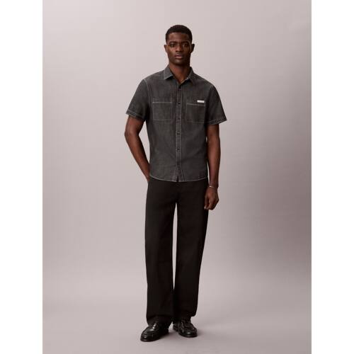 韩国代购26春CKJ男士透气轻盈短袖衬衫棉质经典短袖衬衫4RG116G