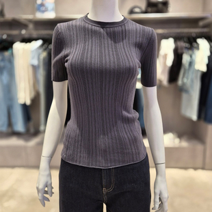 T恤47B361G Jeans韩国代购 25春夏女士休闲弹力修身 圆领针织短袖