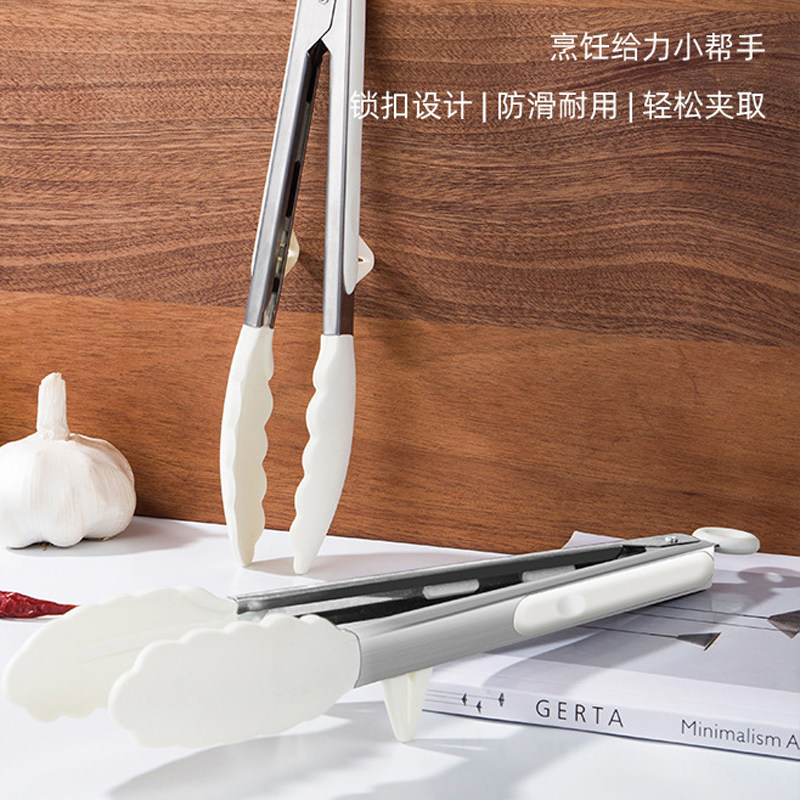 硅胶夹子食品厨房食物不锈钢煎