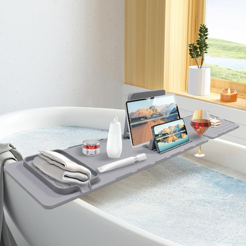 防霉软硅胶架浴缸置物架泡澡追剧