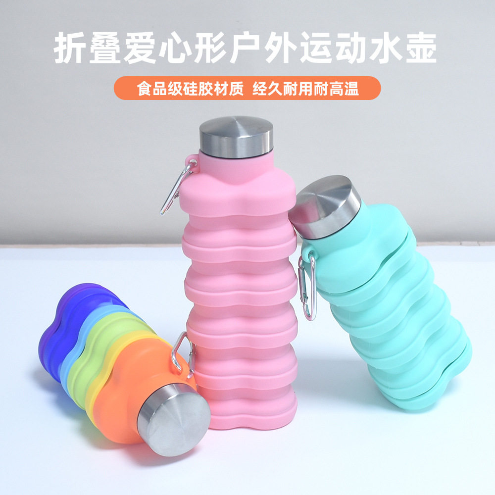 食品级硅胶折叠水壶大容量耐高温