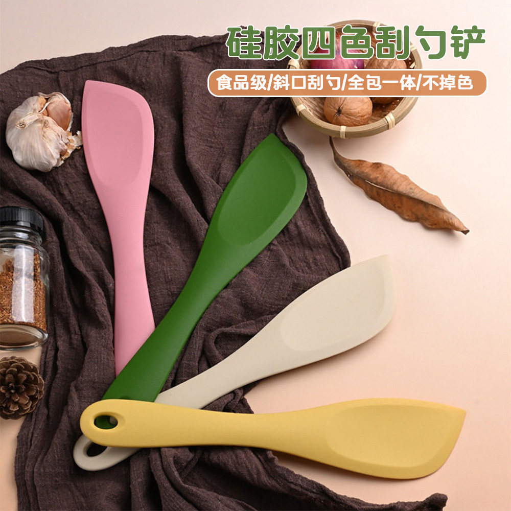 全包一体式硅胶刮刀蛋糕抹刀可挂式斜口刮勺铲烘焙搅拌刀厨房炒菜