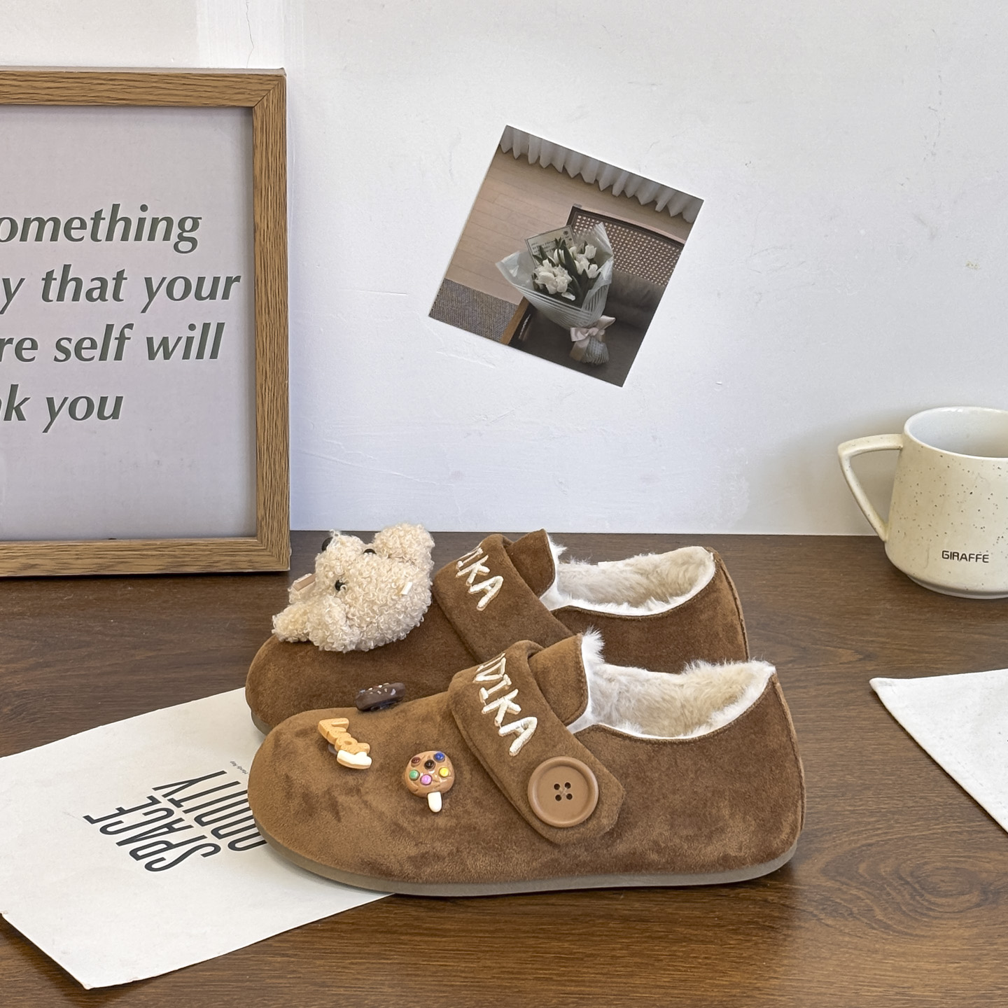 森系保暖加绒勃肯鞋女2025冬季爆款百搭原创可爱休闲二棉鞋子