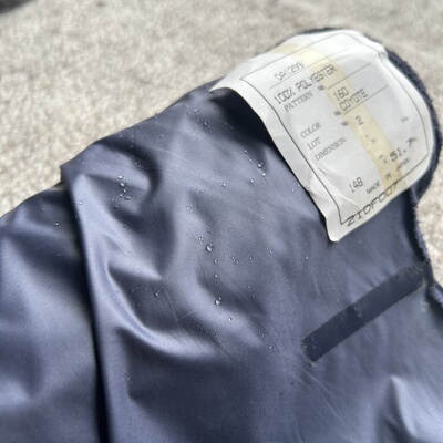 日本进口灰蓝色高密度泡芙羽绒服面料防绒防水防风轻薄布料软糯