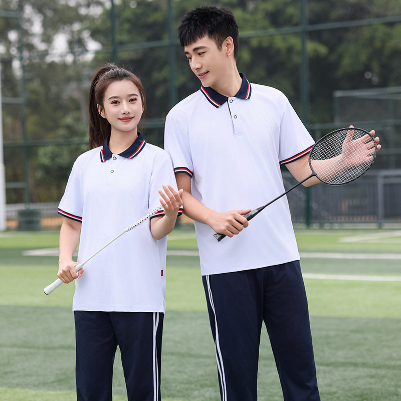 夏季中学生校服短袖T恤男女高中校服/园服