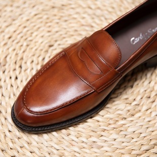 底Braga擦色Ivy风格 乐福Weston金色鞋 Santos经典 葡萄牙Carlos