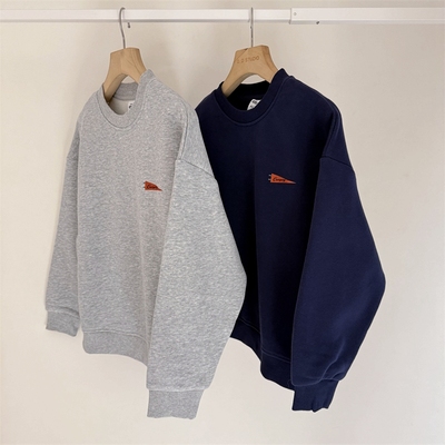 暖暖轻抓绒~150-180中大童一体薄绒卫衣秋冬青少年磨毛保暖套头衫