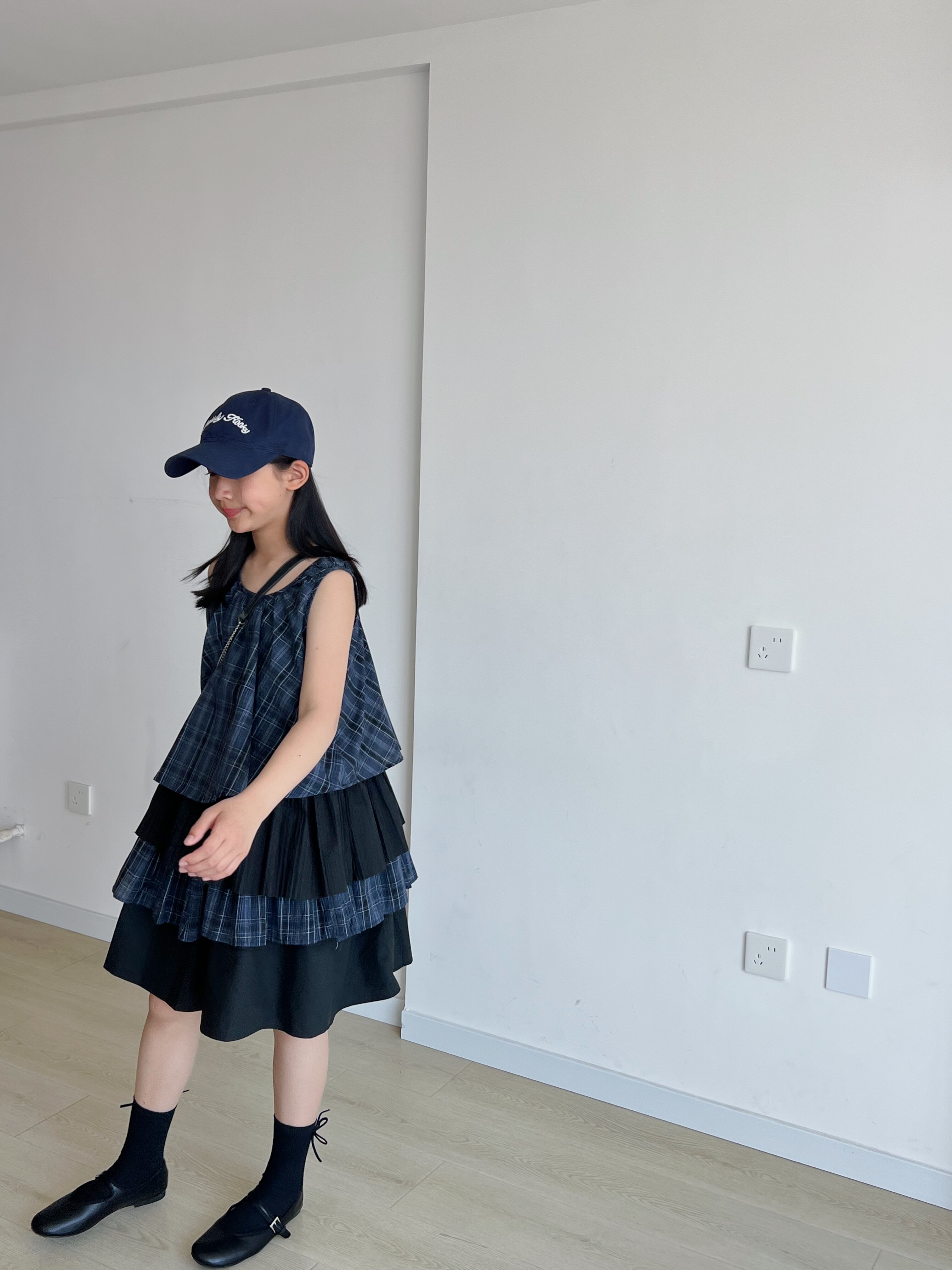 2026夏季新款女童韩版格子无袖背心裙中大童甜美百搭蛋糕裙