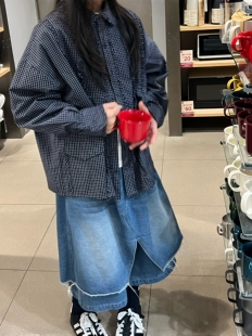 2026年春夏新款女童韩版开衩裙假两件8分牛仔裤中大童时髦裤子