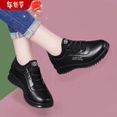 女2025新款 春季 舒适平底真皮休闲鞋 软底皮面运动鞋 超软中年妈妈鞋