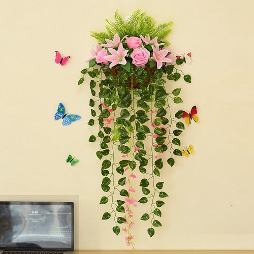 创意套装遮挡墙壁挂尤加利玫瑰花