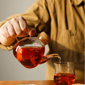 妙HOME软木塞壶加厚玻璃壶功夫红茶加热日式 水壶花茶耐热带过滤壶