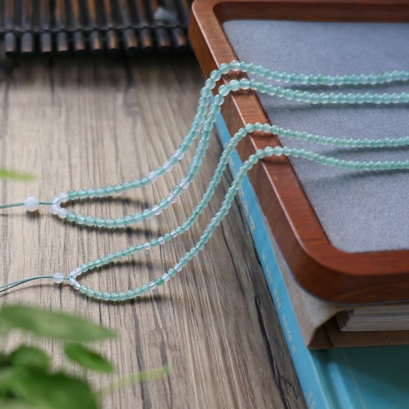 静好天然东陵玉吊坠链珠子素雅