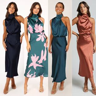 多色可选 塔米家 澳单法式 高领不规则肩连身长裙