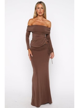 塔米家 W-F纯色扎腰包臀半身长裙 A4-1