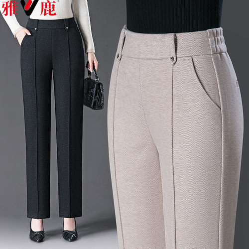 高腰羊毛呢直筒裤春秋爆款