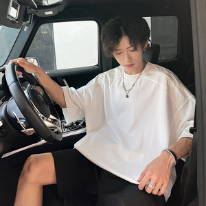 设计师款 简约立体肩宽领复古朴素风tee男短袖 CD1040 P38图片