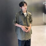 高街美式工装立体袋衬衣夏季男短袖宽松衬衫AS919P50，男装衬衫，电商A070