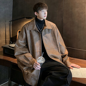 OVERSIZE 秋冬宽松扎染夹克外套男士皮衣 KP703 P108图片