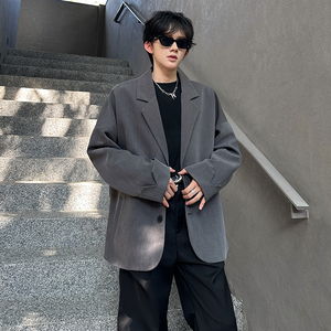 设计感高街痞帅宽松休闲西服外套韩版高级感男小西装 MZ201 P85图片
