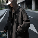 cityboy宽松连帽风衣多口袋立体男毛呢大衣ADY09P120，男装风衣，电商A070