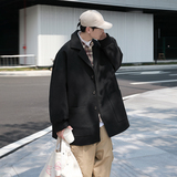 cityboy毛呢中长款特宽松风衣男士外套黑呢大衣ADY01P110，男装风衣，电商A070