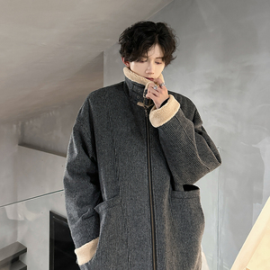 羊羔绒设计感冬棉服男宽松加厚保暖毛呢棉袄外套棉衣 NF312 P128图片