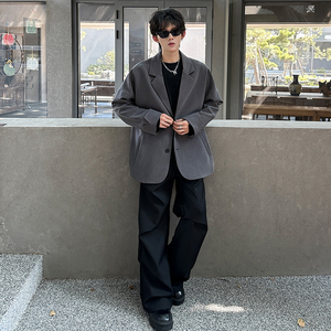 设计感高街痞帅宽松休闲西服外套韩版高级感男小西装 MZ201 P85图片
