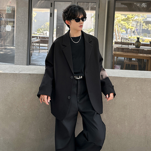 设计感高街痞帅宽松休闲西服外套韩版高级感男小西装 MZ201 P85图片