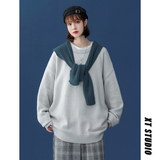 中性风纯色宽松毛线衣圆领大码毛衣MY600P50，男装针织衫/毛衣，电商A070