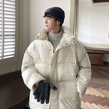 个性格子加厚连帽棉服男外套潮棉衣MF130P115，男装棉衣，电商A070