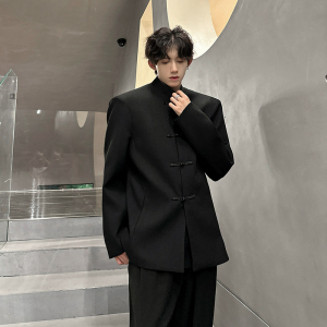 垫肩新中式盘口中山装立领西装外套风夹克小西服 JK344 P108图片