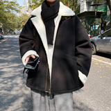 羊羔毛加厚外套男拉链宽松翻领棉袄冬季潮棉衣MF313P128，男装棉衣，电商A070
