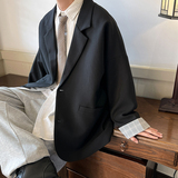 新款潮流痞帅男生宽松撞色西服单排扣休闲西装XZ206P85，男装西服套装，电商A070