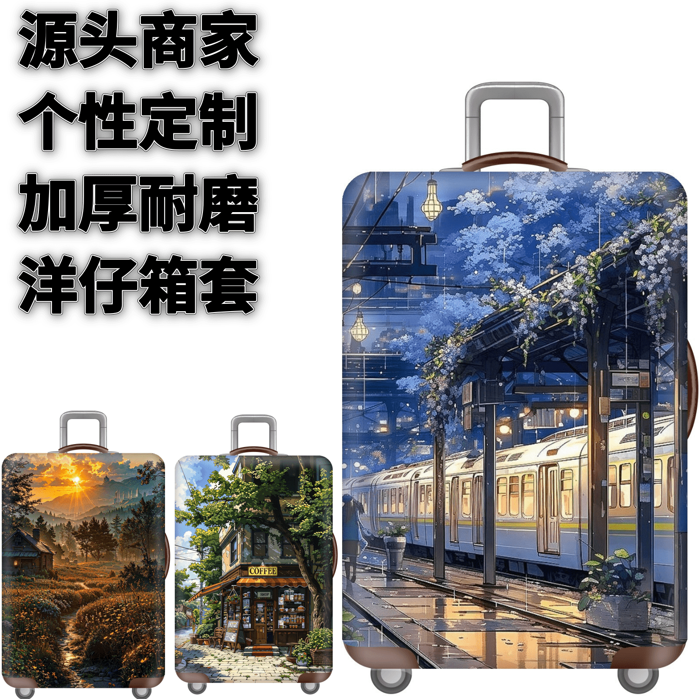 XB01风景弹力箱套拉杆箱旅行旅游登机行李皮箱保护罩防尘袋子,箱包皮具/热销女包/男包,旅行箱配件,淘宝优惠券,粉丝福利购,淘宝优惠卷