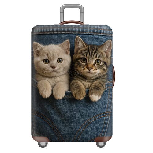 牛仔系列56猫咪弹力箱套拉杆箱旅行旅游登机行李皮箱保护罩防尘袋