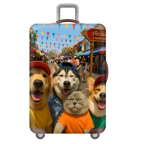 可爱凯蒂弹力箱套旅行登机