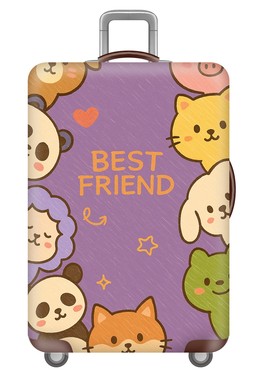 KTV04紫色卡通动物弹力箱套拉杆箱旅行旅游登机行李皮箱保护罩子