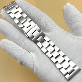 磨砂表带钢带实心不锈钢蝴蝶扣表链男士 金属哑光20mm22mm精钢配件