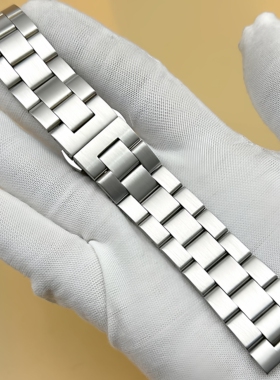 磨砂表带钢带实心不锈钢蝴蝶扣表链男士金属哑光20mm22mm精钢配件