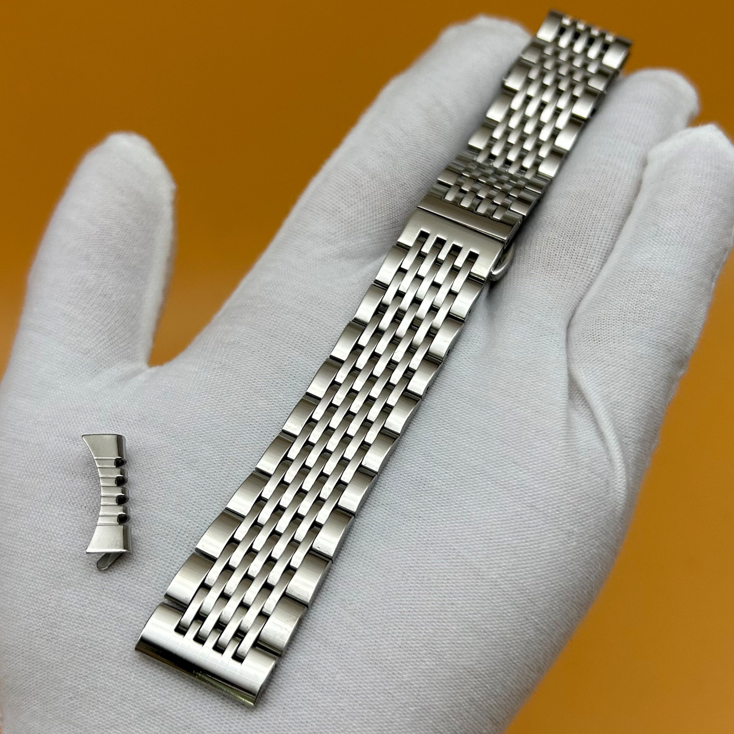手表带男款不锈钢20mm22超薄钢带图片