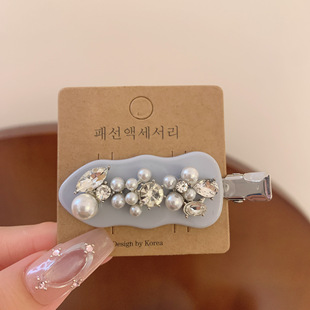 新款甜酷点钻侧边发夹无痕发夹星星花朵醋酸鸭嘴夹发卡发饰