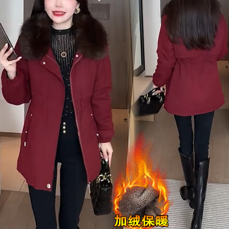 中长款工装派克服女2025冬季新款