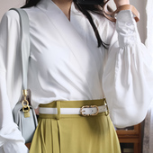 摸鱼儿 改良日常系腰带带口袋马面裙衬衣交领飞机袖 出尘 新中式